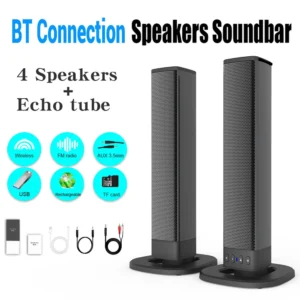 Wireless Bluetooth TV Sound Bar 2 Speaker