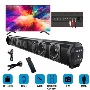TV Car Sound Bar Wired and Wireless Bluetooth-