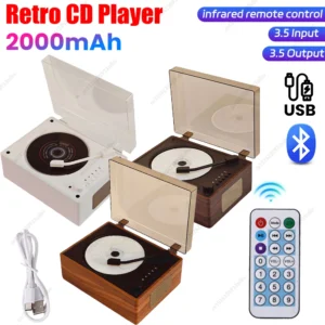 Retro CD Player Rechargeable Support CD BT